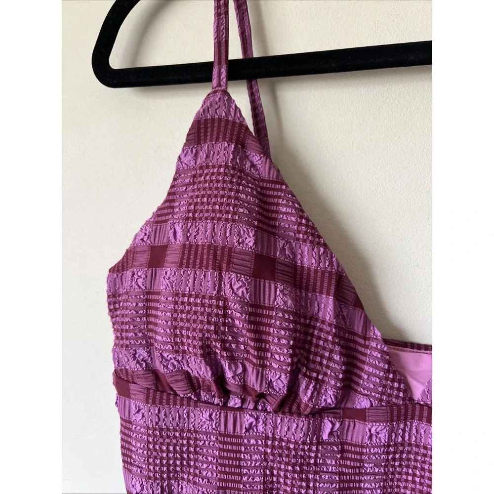 Andie Swim The Lanikai One Piece Swimsuit Purple Plaid size LT NWT